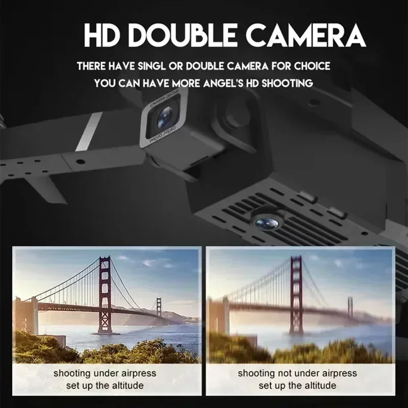 E88 Pro WIFI FPV Drone Wide Angle HD 4K 1080P Camera Height Hold RC Foldable Quadcopter Dron Helicopter Toy Christmas Boy's Gift
