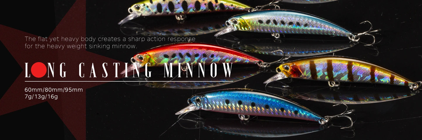 Hunthouse Sinking Minnow Fishing Lure Saltwater Small Hard Bait 95mm/28g 120mm /41g Artificial Mini Swimbait Leurre Pesca
