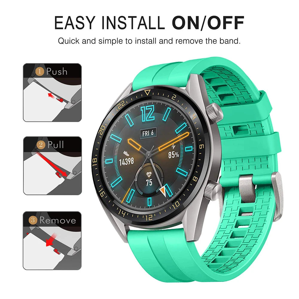 20mm 22mm watch band for Samsung Galaxy watch 6/5/pro/4/6 classic/Active 2 Silicone Sport bracelet huawei gt 4-3-pro-2-2e strap