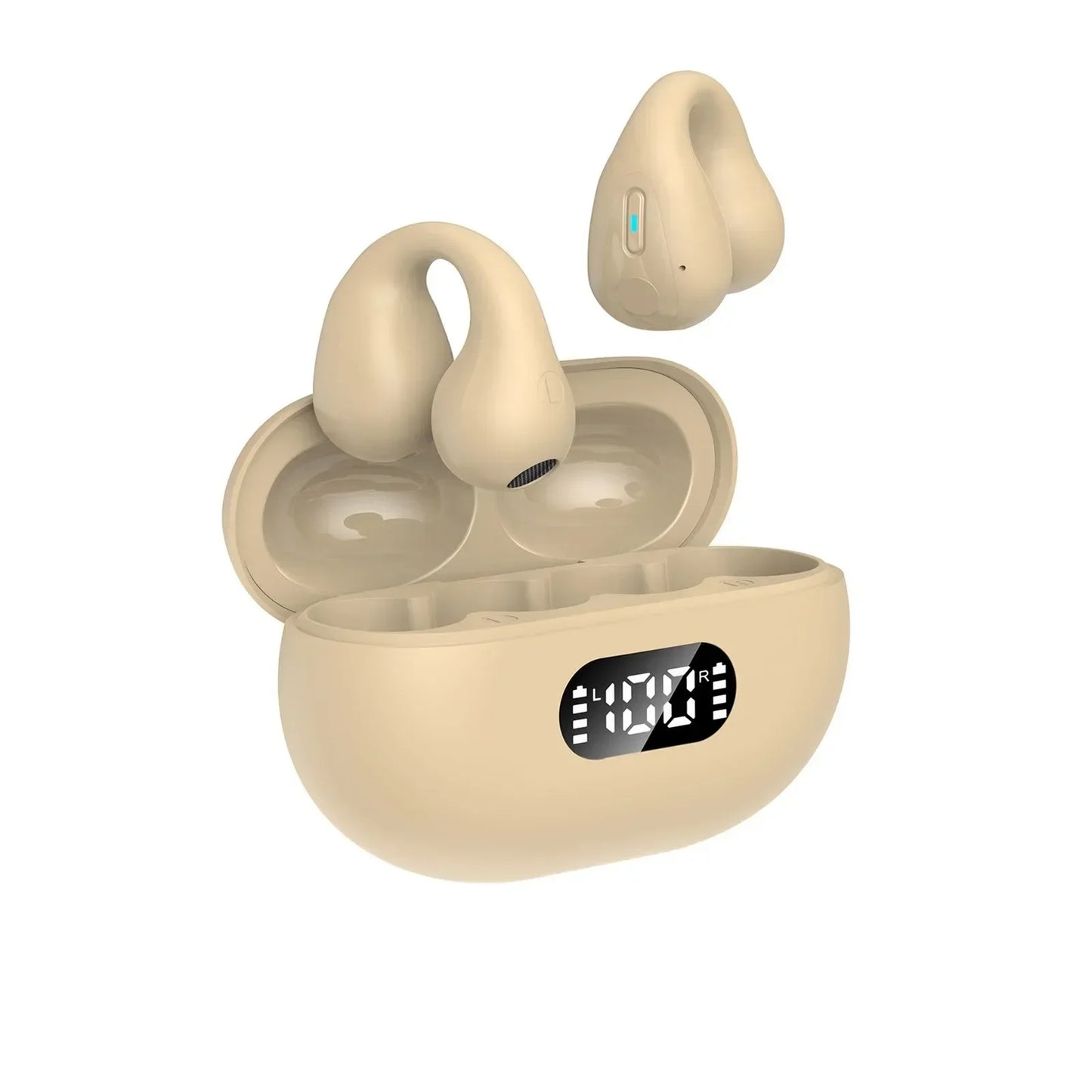 NEW TWS Wireless Headphones Bluetooth 5.3 Bone Conduction Earphones Earclip Design Touch Control Led Earbuds Sports Headsets