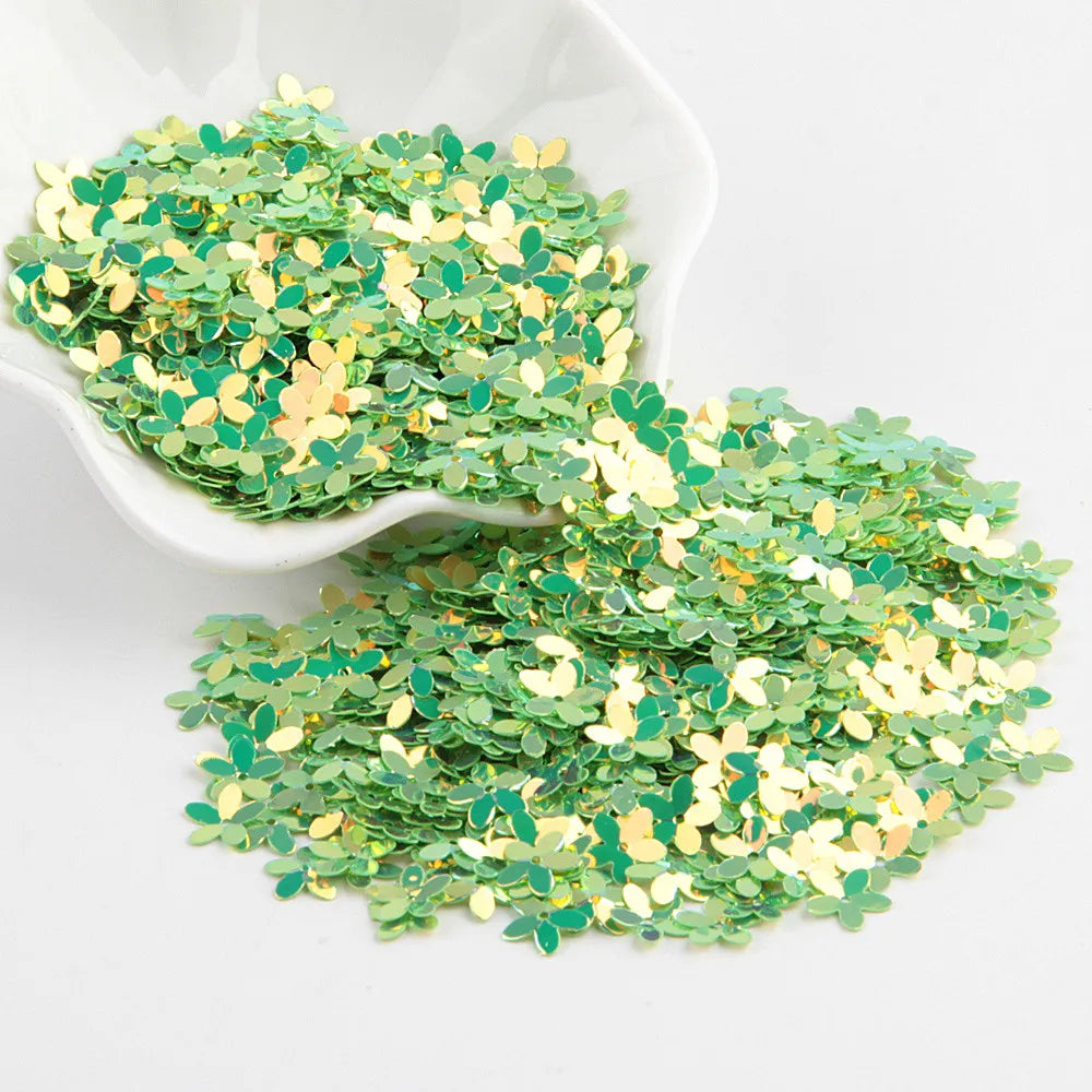 Sequin Matte White Color 10mm Cup Five Finger Flower Sequins Paillettes Sewing Wedding Craft Women Garments Accessories 10g/lot