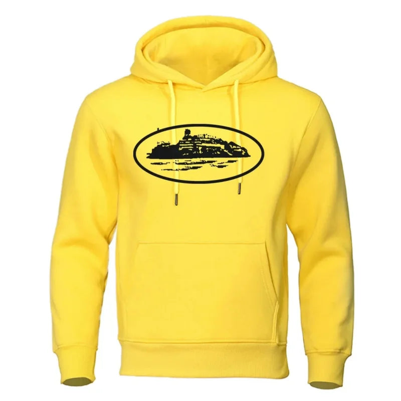 Men's Premium Hoodie Sweatshirt with General Brand Logo Comfortable Streetwear Casual Hooded Pullover for Youth