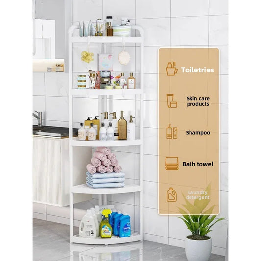Bathroom storage rack, seam storage rack, household toilet corner storage rack, floor-standing bathroom triangular rack