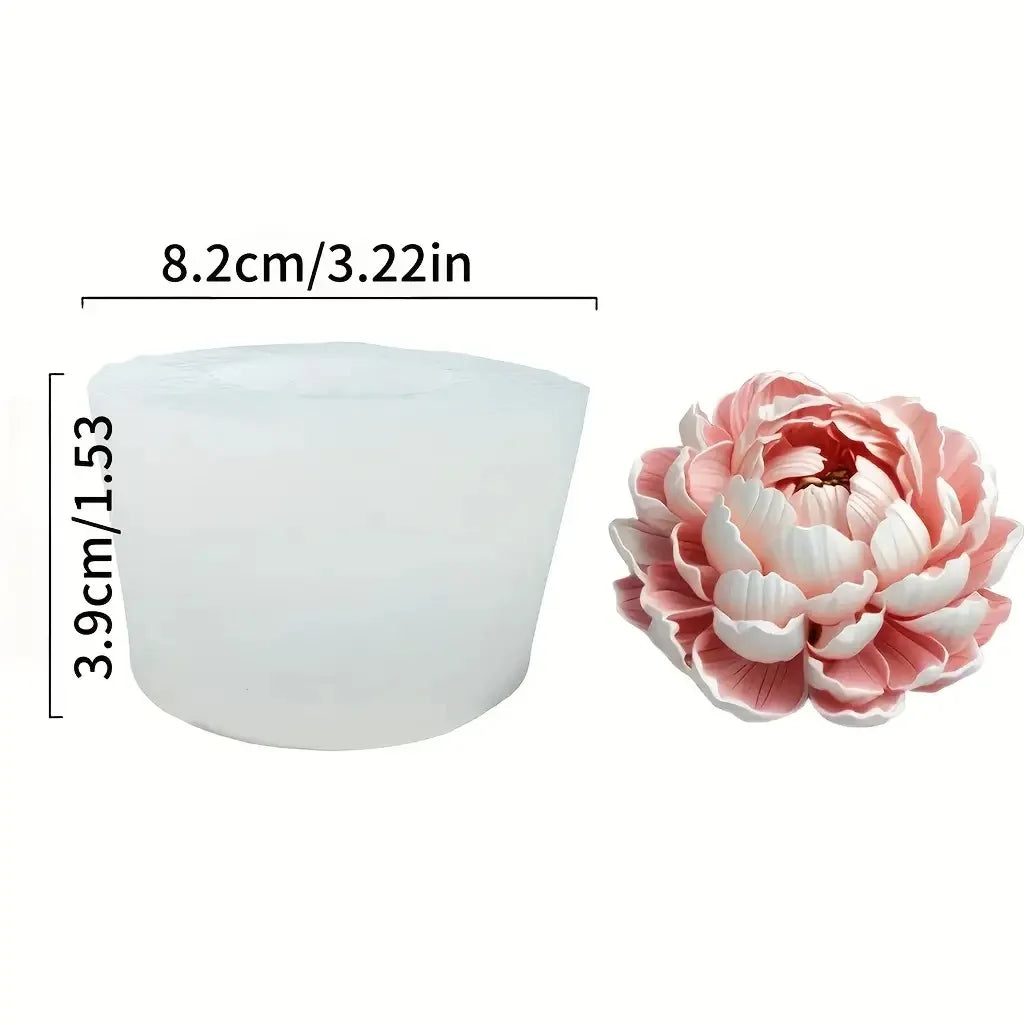1-Cavity Rose Flower Mold - Non-Stick Silicone Mold for Candles, Soap, Plaster, and Aromatherapy - Easy to Demold, Reusable Floral Mold, Suitable for DIY Home Decor, Weddings, Parties - Suitable for Beginners and Professional