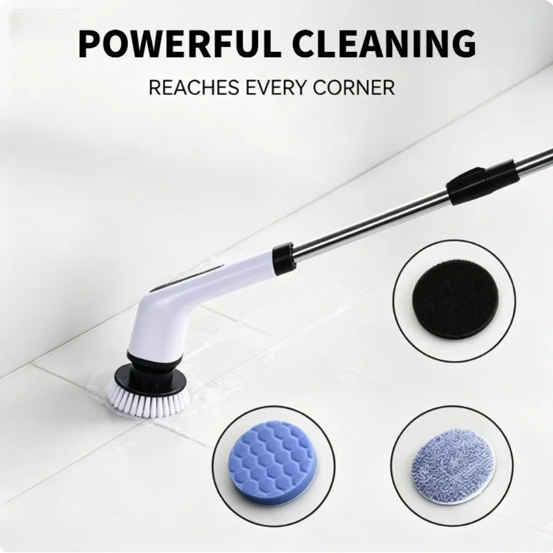Cordless Electric Spin Scrubber Multipurpose Power Cleaning Brush For Bathroom Kitchen Tile Grout Floor Stain Removal