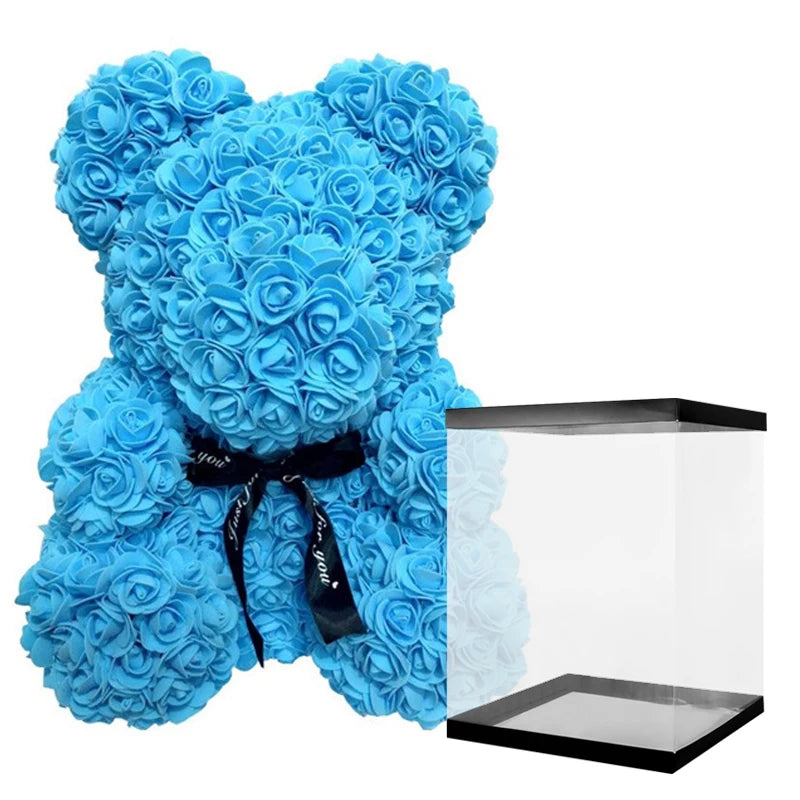 Girlfriend Gifts 25cm/40cm Soap Foam Bear Rose Teddy Rose Bear Artificial Flowers Wedding Birthday Valentines Gift for Women