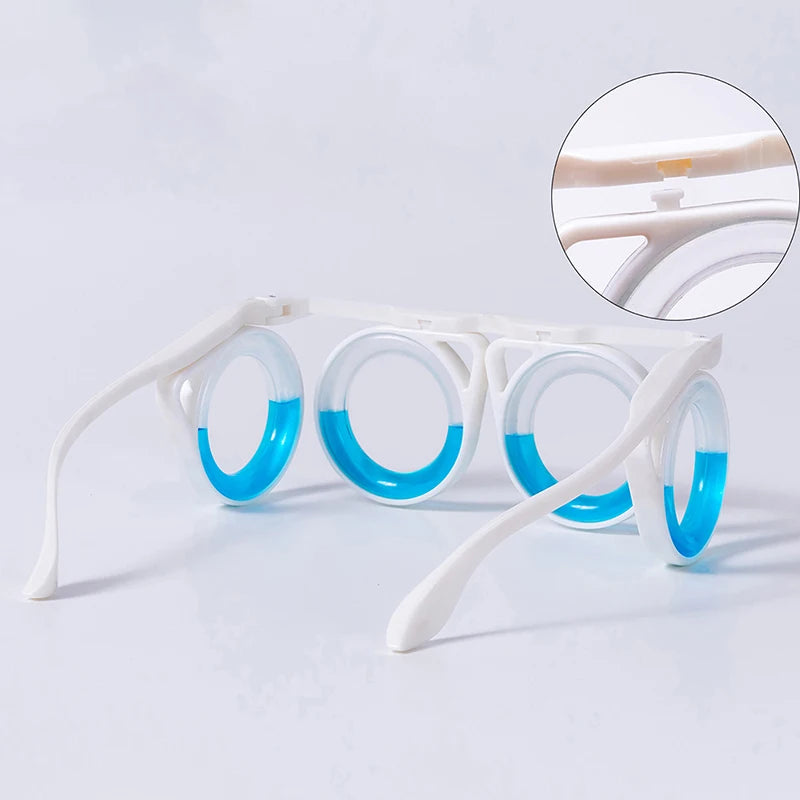 1Pcs Anti-Motion Sickness Liquid Glasses Portable Lensless Driving Sickness Goggles Anti-Sickness Glasses For Children Adult
