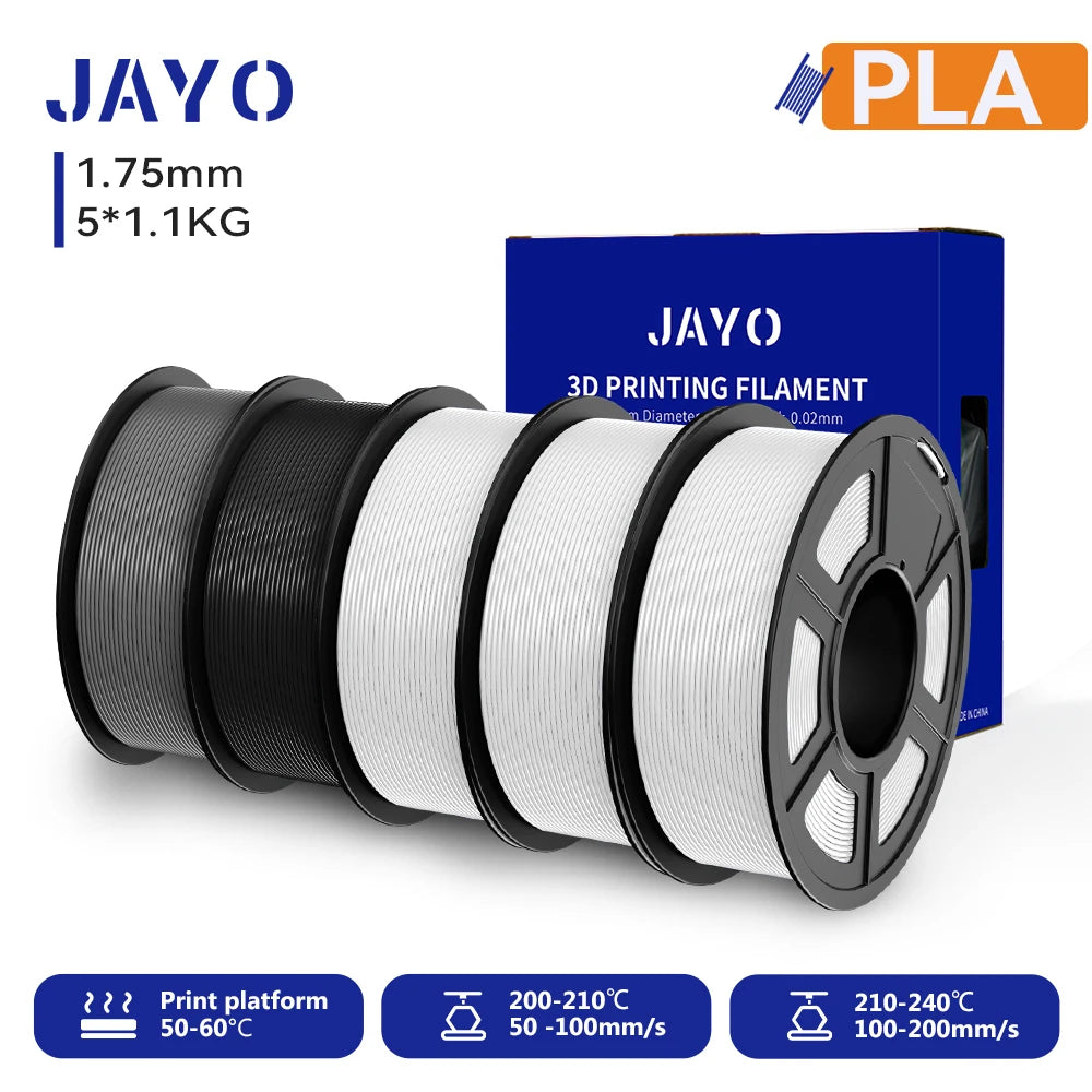 JAYO 3D PETG/PLA/PLA PLUS Printer Filament 1.75mm 5.5KG 100% No Bubble non-toxic 3D Printing Materials for 3D Printer&3D Pen