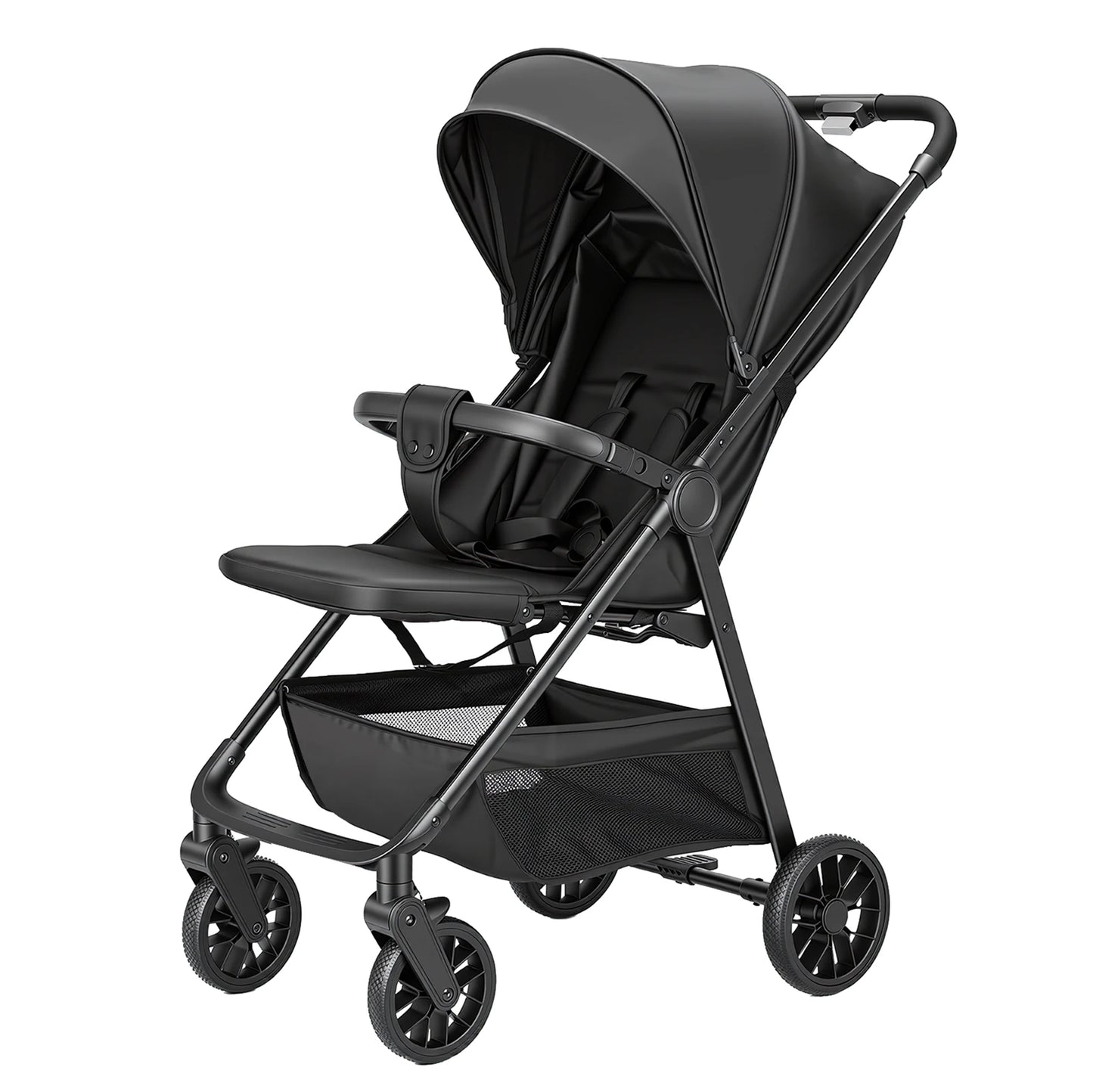 Baby Stroller for Toddlers With Reclining Seat,Ultra Compact Stroller With Large Storage Basket, Canopy, for Travel Buggy