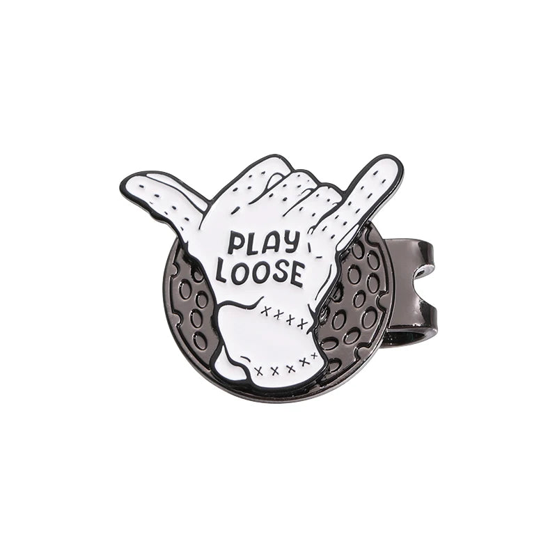 Magnetic Golf Ball Marker Hat Clips Funny Cartoon Print Accessories for Golf Cap Metal Decorative Jewelry Gift for Golf Lover