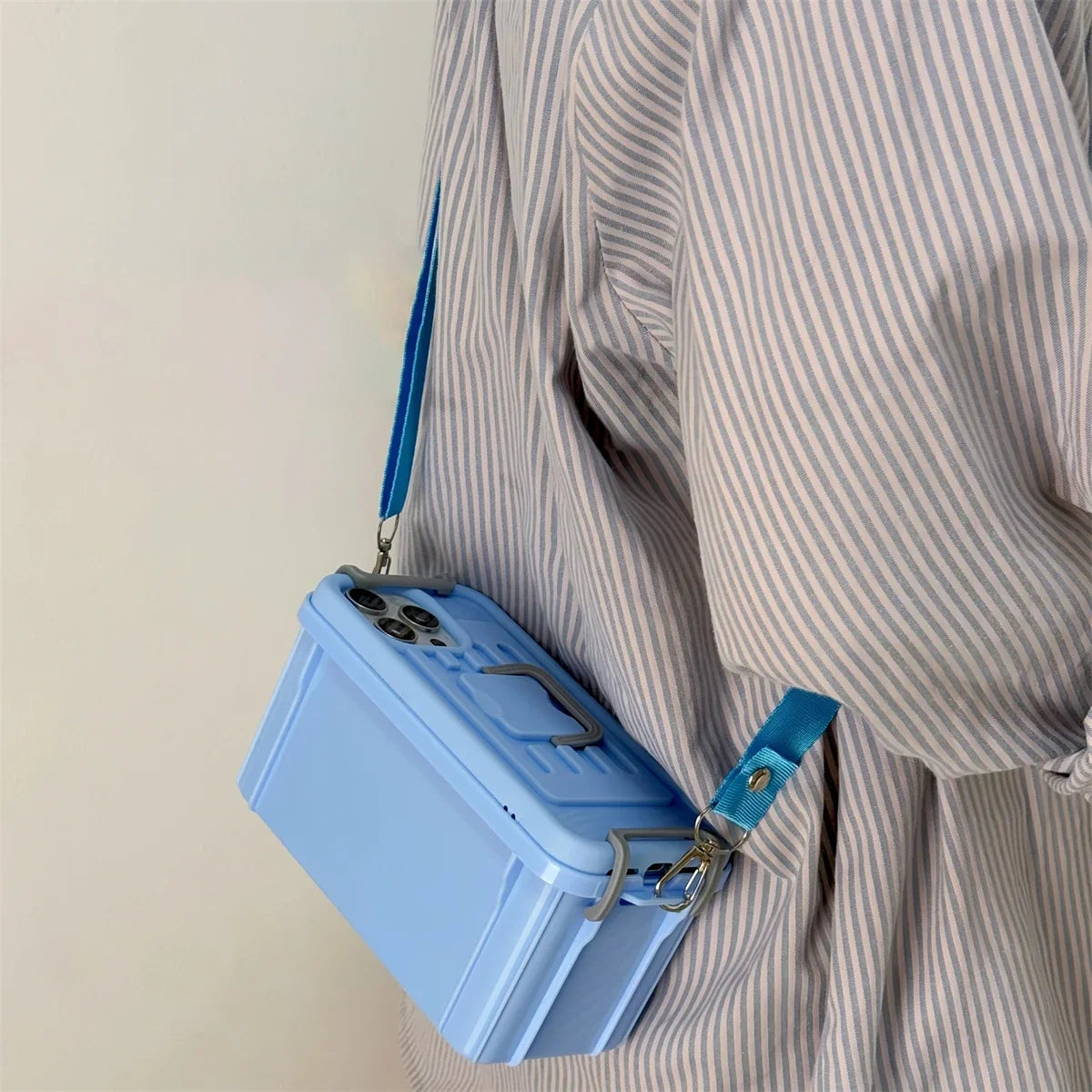Hot Creative Storage Box Crossbody Lanyard Silicone Phone Shell For iPhone 11 12 13 14 15 Pro Max Funny Shockproof Soft Cover