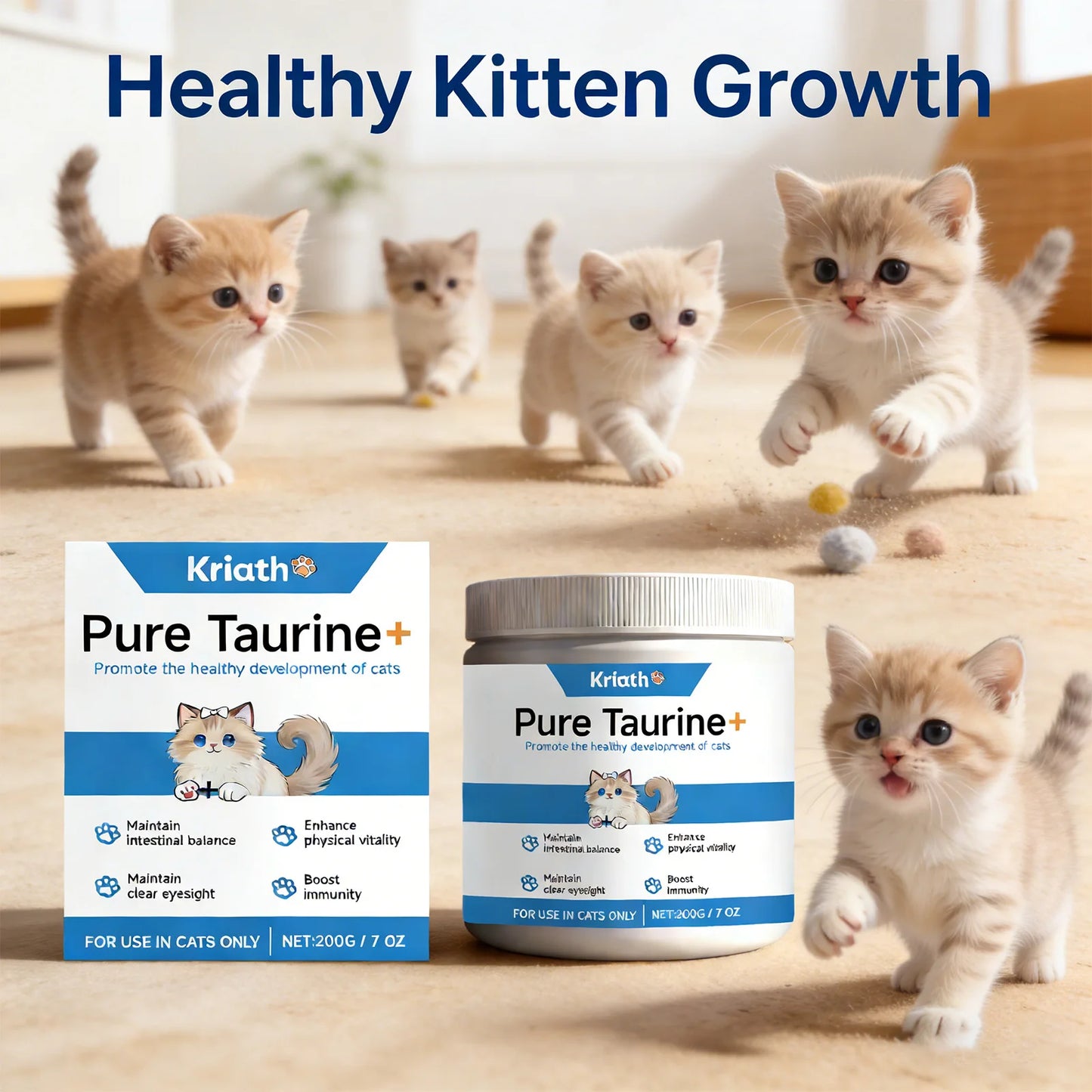 Cats Taurine Powder Supporting Heart Health Maintaining Normal Visual Functions Rich in Nutrients Kitten Daily Care Supplements