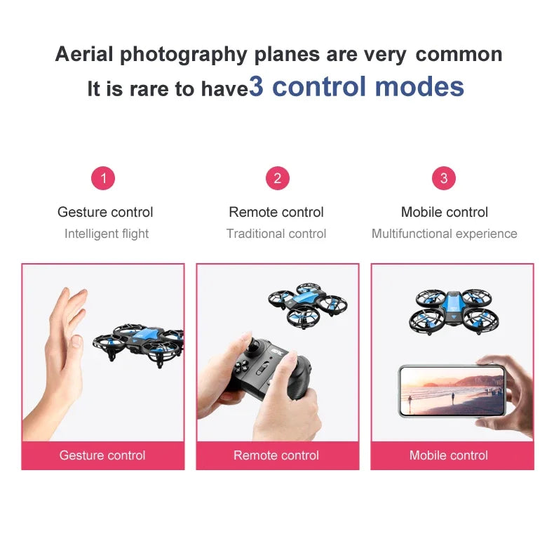 V8 New Mini Drone 4K Professional HD 1080P Wide Angle Camera WiFi FPV RC Drone Height Keep Drones Helicopter Kids Toys 4DRC