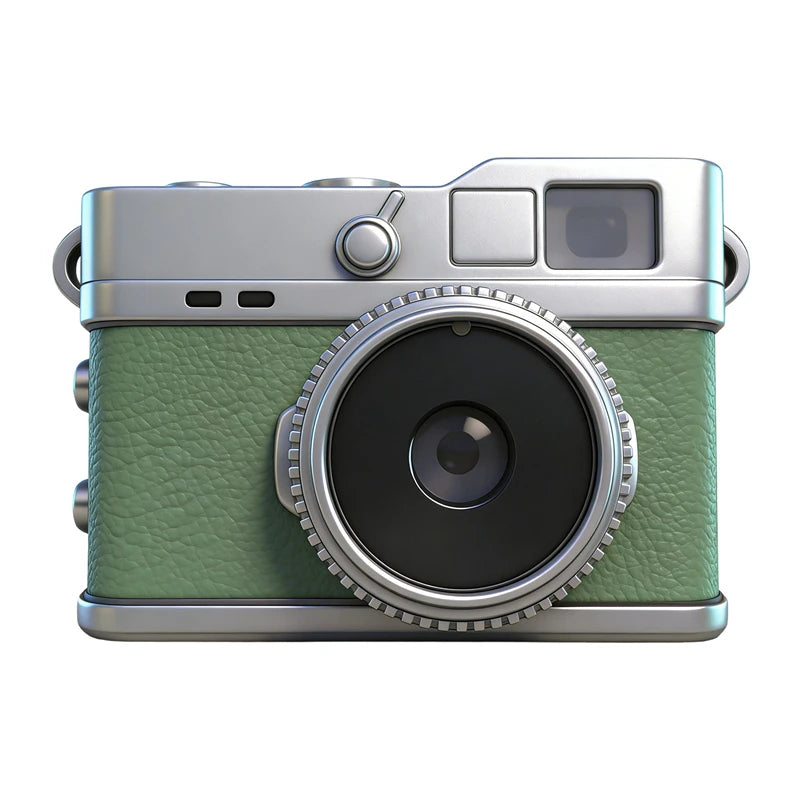 Lenovo 1080P HD 8MP Mini Retro Digital Camera Pocket Camera CCD for Students Featuring Filters and Leather-Textured Finish Gift