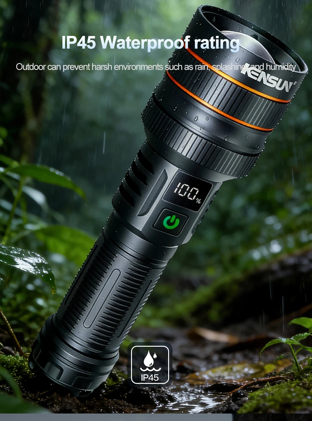 hit product long-range kilometer ultra bright flashlight, outdoor waterproof high-power strong light flashlight, rechargeable