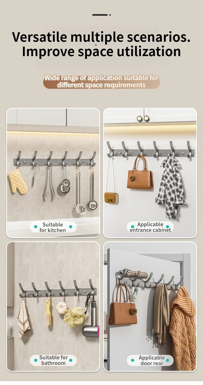 no drill Door Behind Hook Storage Wall Hanging Clothes Hanger Coat Hook Punch-free Bathroom Hanger Bedroom Organizer Storage Kit
