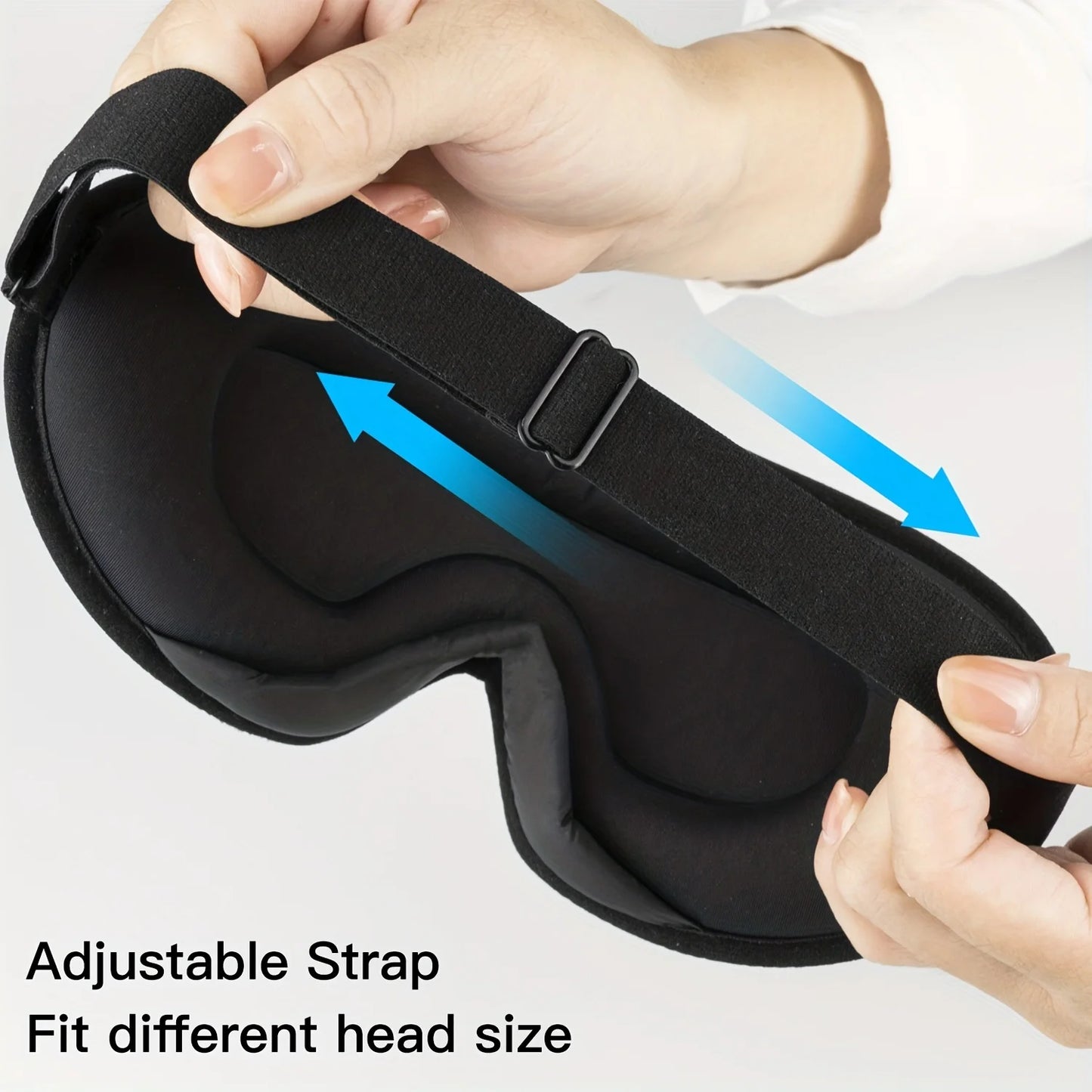 3D Sleep Mask With Noise Ear plug, Unisex Blackout, Protects Eyelashes, Adjustable Strap, Travel Plane Work Eye Mask