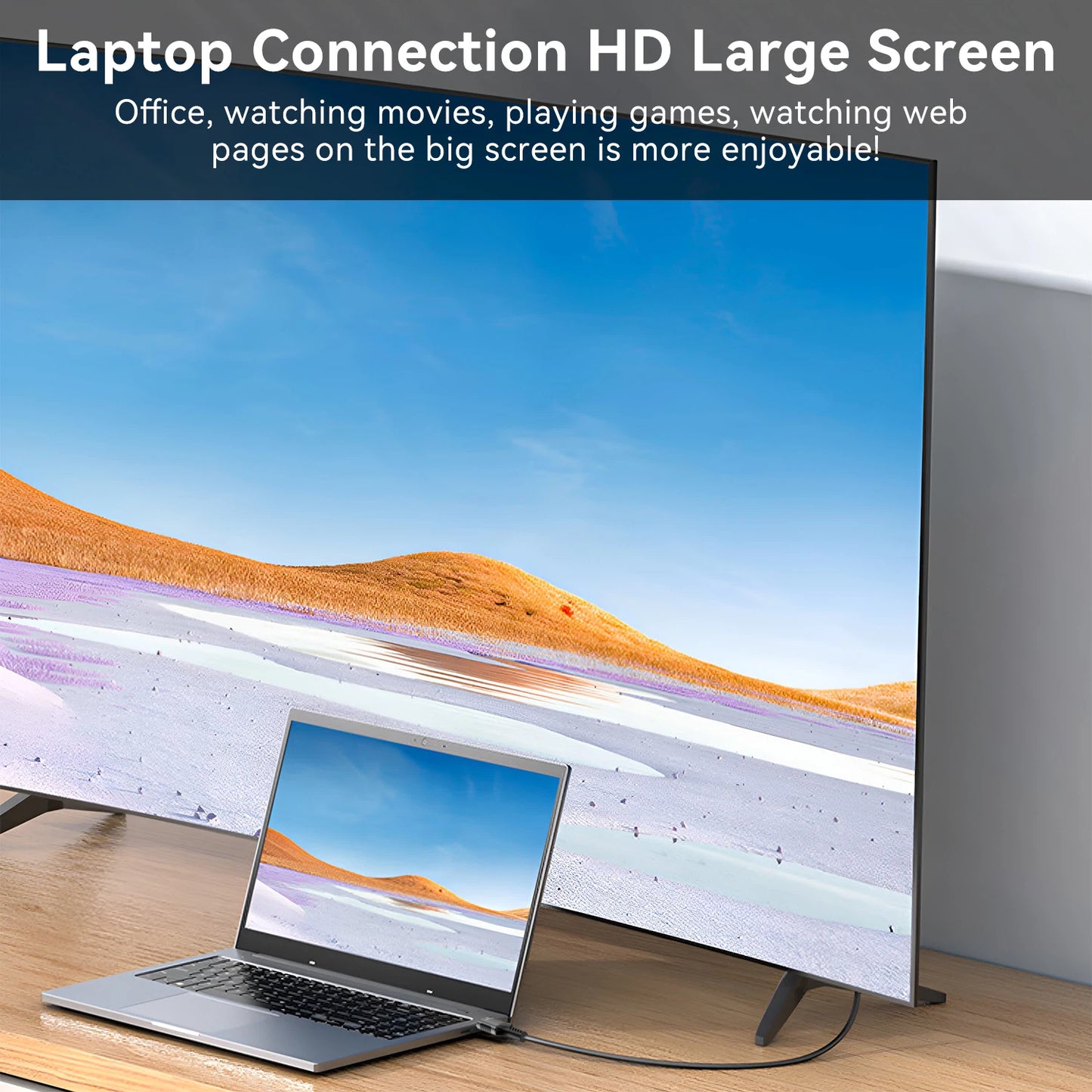 DisplayPort to HDMI-Compatible Cable DP1.4 to HDMI 2.1 Converter 8K@60Hz 4K@120Hz HDR For Desktop Laptop PC TV Monitor Projector