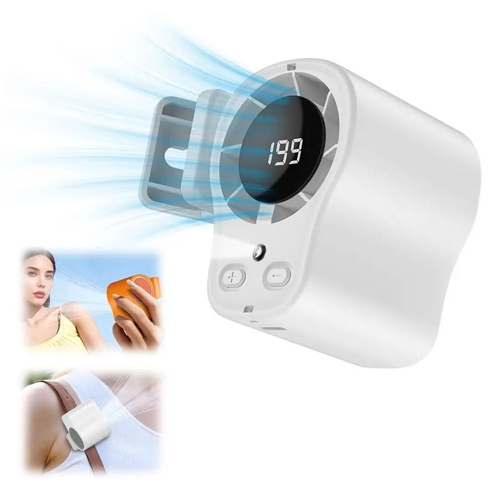 Semiconductor Cooling Car Fan USB Rechargeable Clip on Portable Desk Fans with LED Display 360 Rotation Quiet for Car Camping