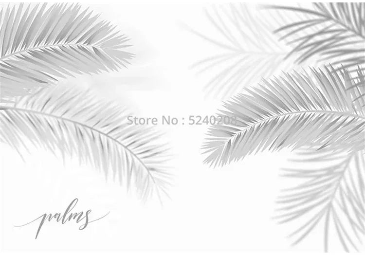 3D Hand-Painted Nordic Style Coconut Leaves Wall Mural for Living Room Bedroom Modern Art Photo Wallpaper Tropical Home Decor