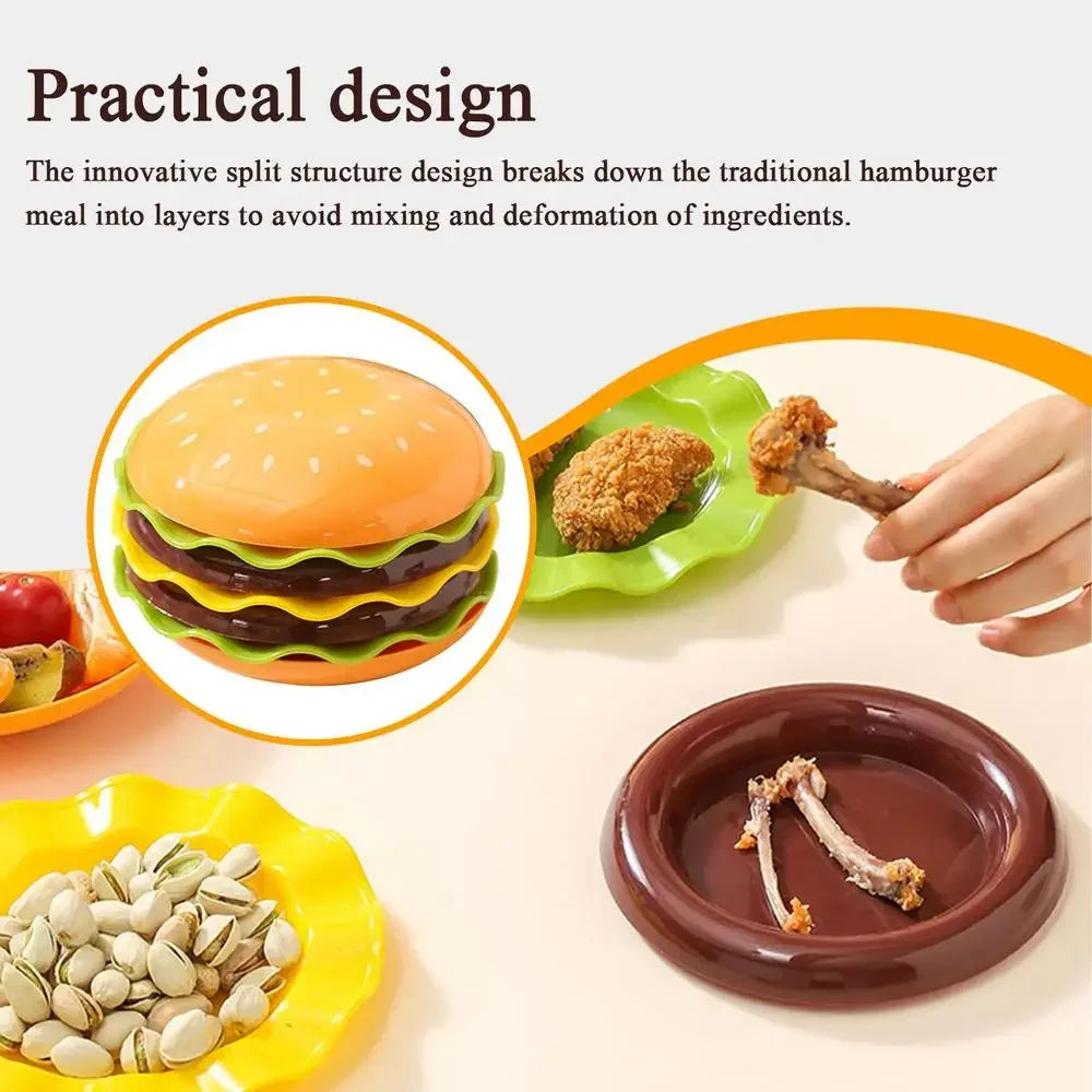 Stackable 7th Floor Hamburg Dinner Plate Stackable Dinner Plate Bone Spit Plate Interesting Sauce Container Table Decoration