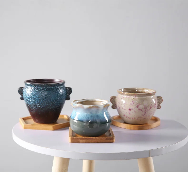 Multi Bamboo Tray Wood Saucer Flower Pot Tray Cup Pad Coaster Plate Kitchen Decorative Plate Creative Coaster Coffee Cup Mat