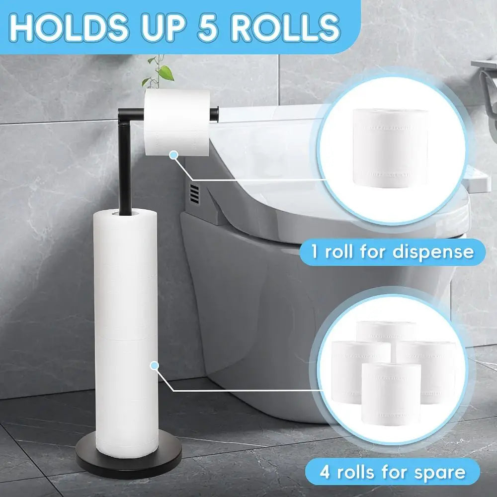 Universal Stainless Steel Toilet Paper Stand Free Standing Toilet Paper Holder Modern Design Roll Paper Storage Rack Tissue Rack