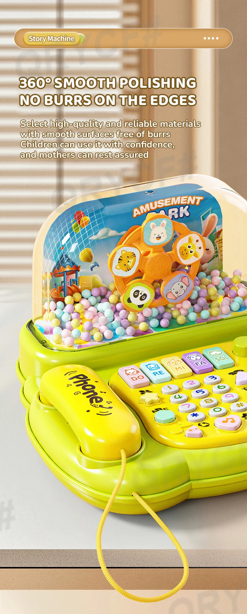 Simulation Telephone Toys Snowfiake Music Lights Story Machine Baby Mobile Phone Multi-functional Kids Education Christmas Gifts