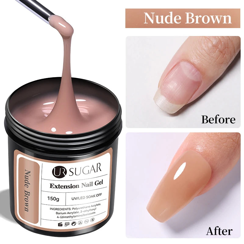 UR SUGAR 150g Extension Jelly Nude Pink Rose Red Quick Extension Gel Nail Polish Nail Extension UV LED Manicure Soak Off