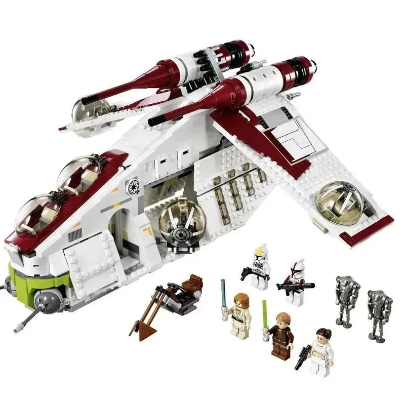 Hot Toys Star 1228pcs Plan Republic Dropship Gunship Building Blocks Bricks WARS 75021 Toys for Children Birthday Gift
