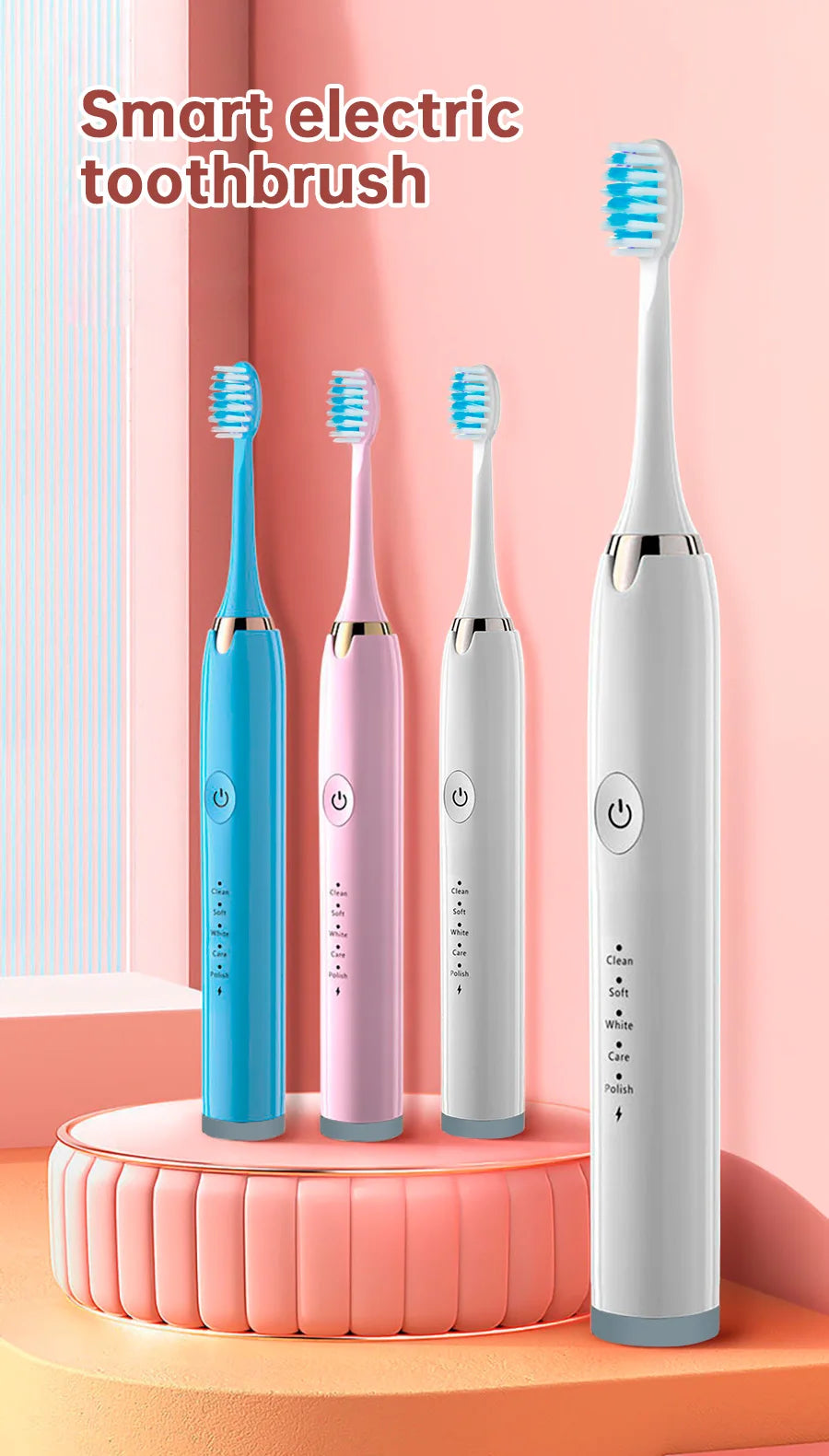 Tongwode Oral Cleaning Electric Tooth Brushes Long Lasting Smart Wireless Rechargeable Automatic Ultrasonic Electric Toothbrush