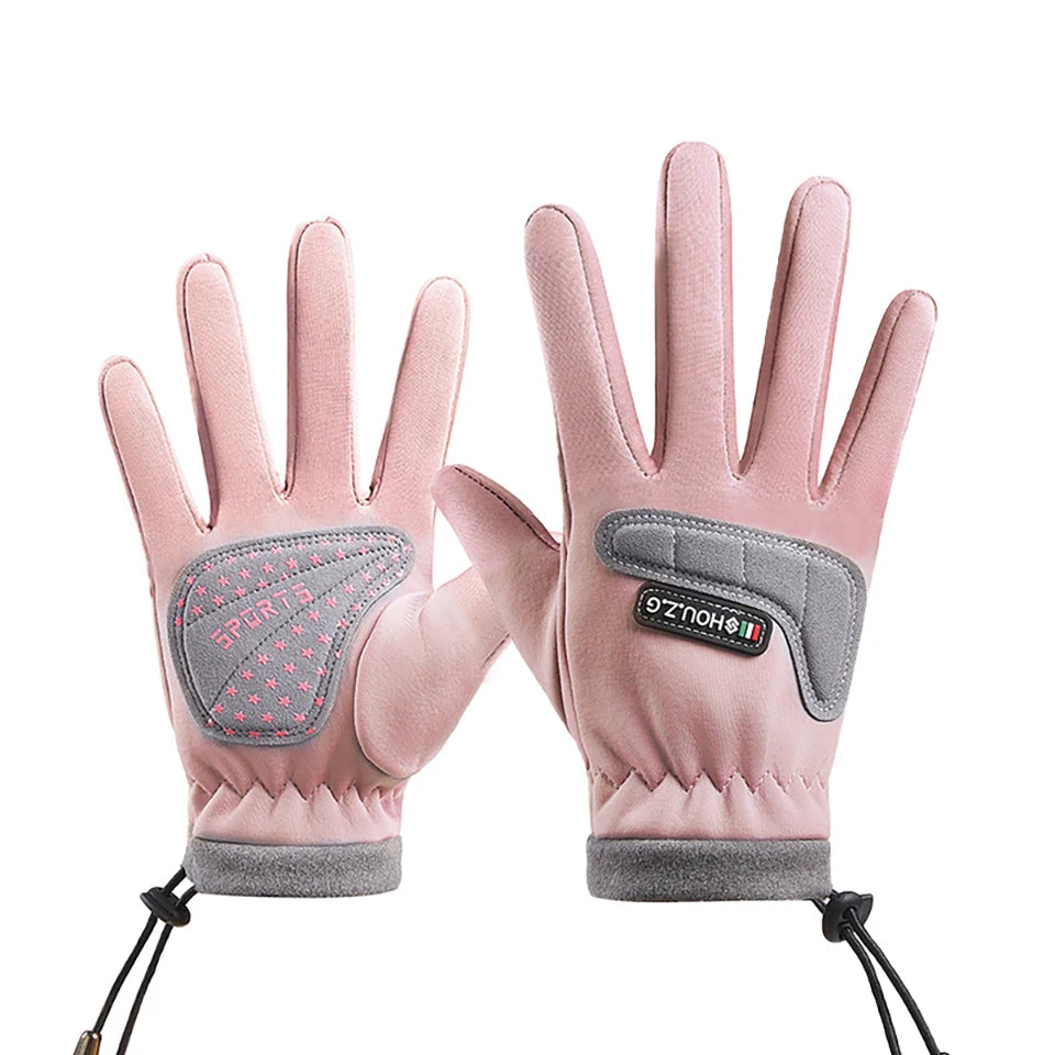 GTUBIKE Kids Winter Gloves Thicken Plus Velvet Cycling Riding Mittens Warm Waterproof Children Bicycle Gloves for Boys Girls