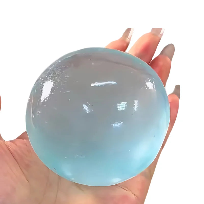 Blue Transparent Maltose Squishy Toy, Cute Mochi Soft Simulated Ball, Fast Rebound Anti Stress Fidget Decompression Toy