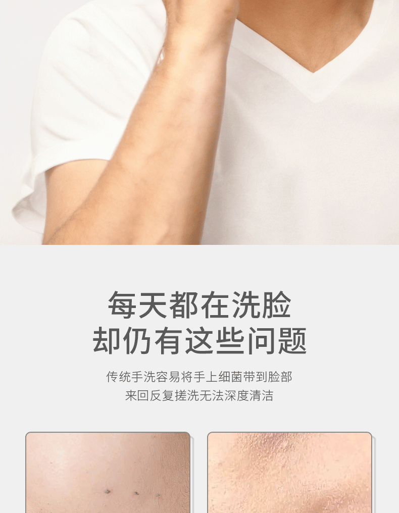 Men Facial Cleaning Brush Scrubber Silicone Miniature Face Deep Clean Shave Massage Face Scrub Brush Face Cleaner