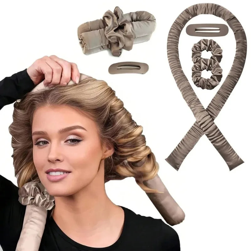 Fashion Potable No Heat Hair Curler Heatless Curling Rod Headband Hair Rollers Silk Curl Sleeping Lazy Soft Curlers Styling Tool
