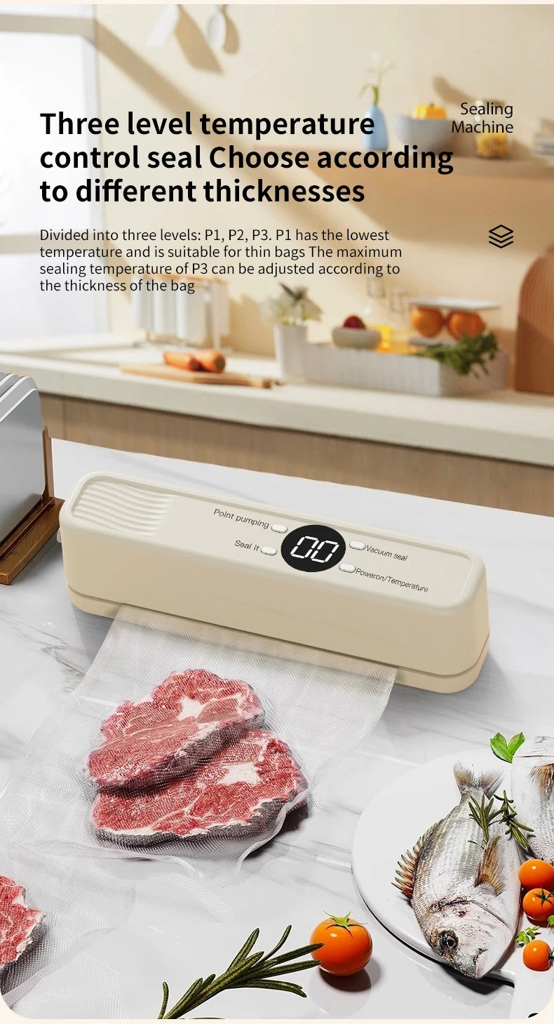 Handheld Mini Vacuum Sealer Rechargeable Design Automatic Sealing Machine Kitchen Food Storage Helper