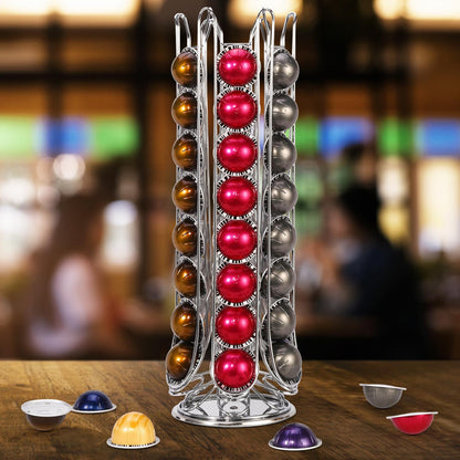 VINSANI 48 POD CHROME COFFEE POD STAND 1010347