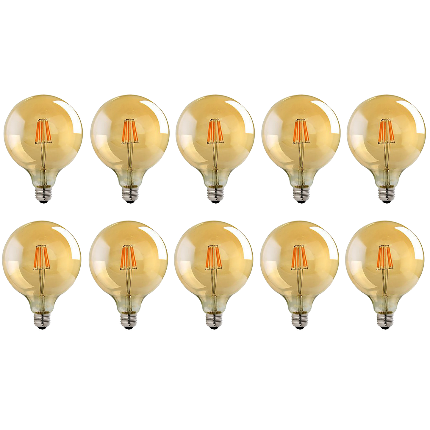 10 Pack E27 LED Edison Dimmable Vintage Amber Glass Warm white 2700K