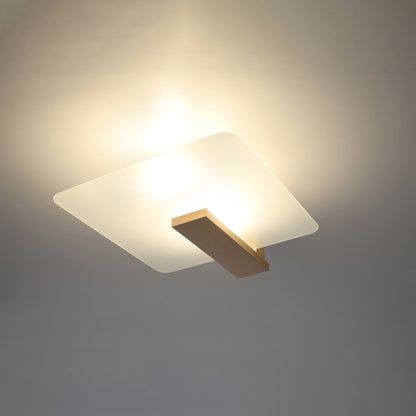 Ceiling lamp wood, glass Lappo Scandinavian Design E27