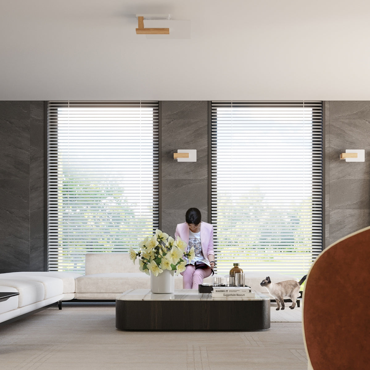 Ceiling lamp wood, glass Lappo Scandinavian Design E27
