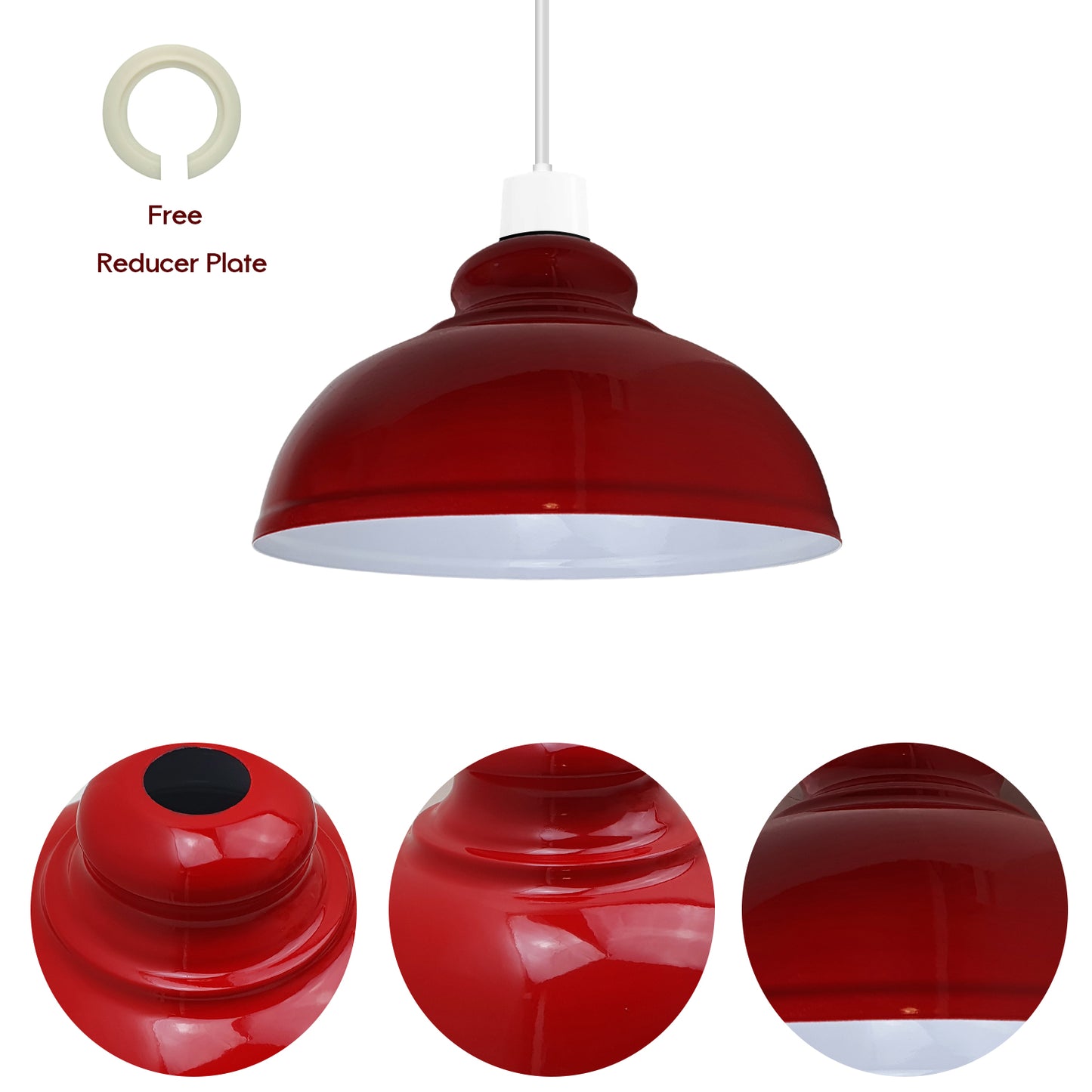 2 Pack Modern Industrial Easy Fit Burgundy Curvy Shaped Lamp Metal Light Shade for Wall Lamp and Table Lamp