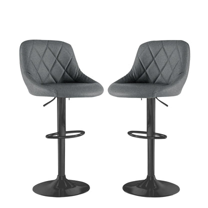 Neo Set of Two Dark Grey Fabric Bar Stools