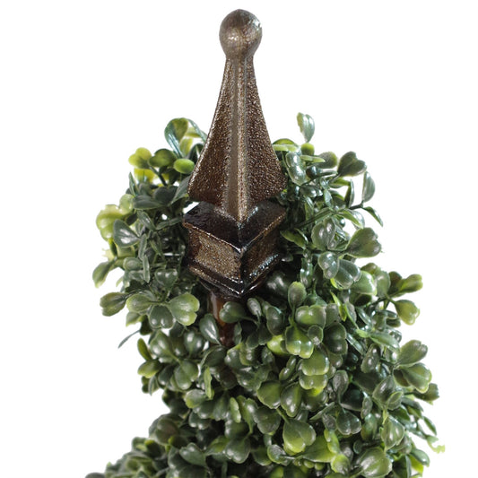 120cm 4ft Tall Artificial Boxwood Tower Tree Topiary Spiral Metal Top