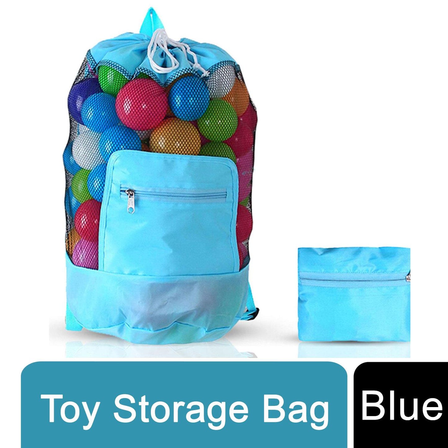 Doodle Nylon Toy Storage Bag and Play Mat - Blue