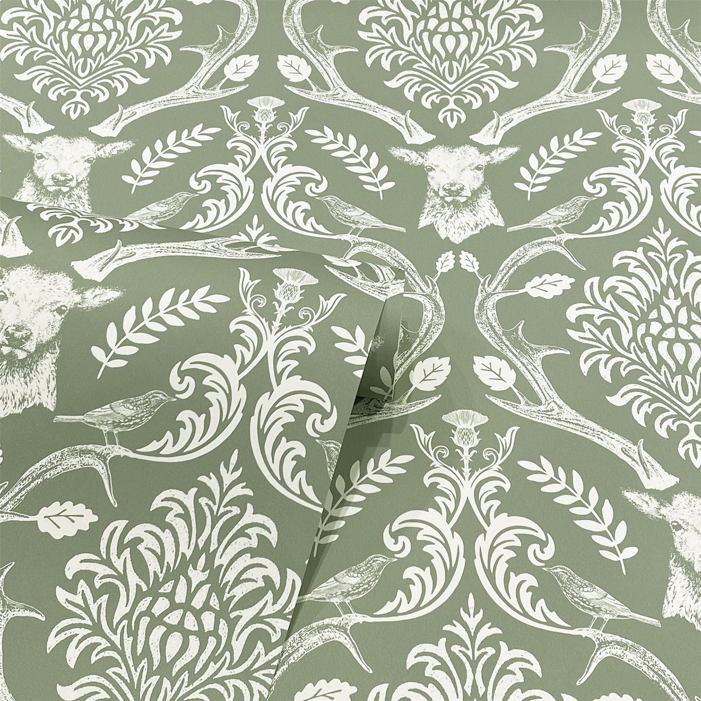 Stag Damask Sage Green sw12