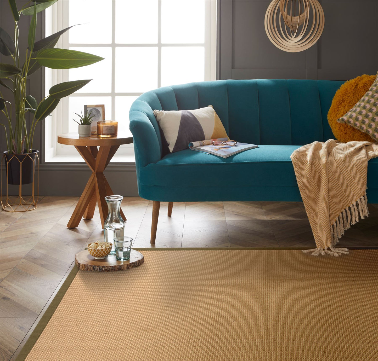 Swinton Sisal Jute Boucle 160x230cm Green Rug