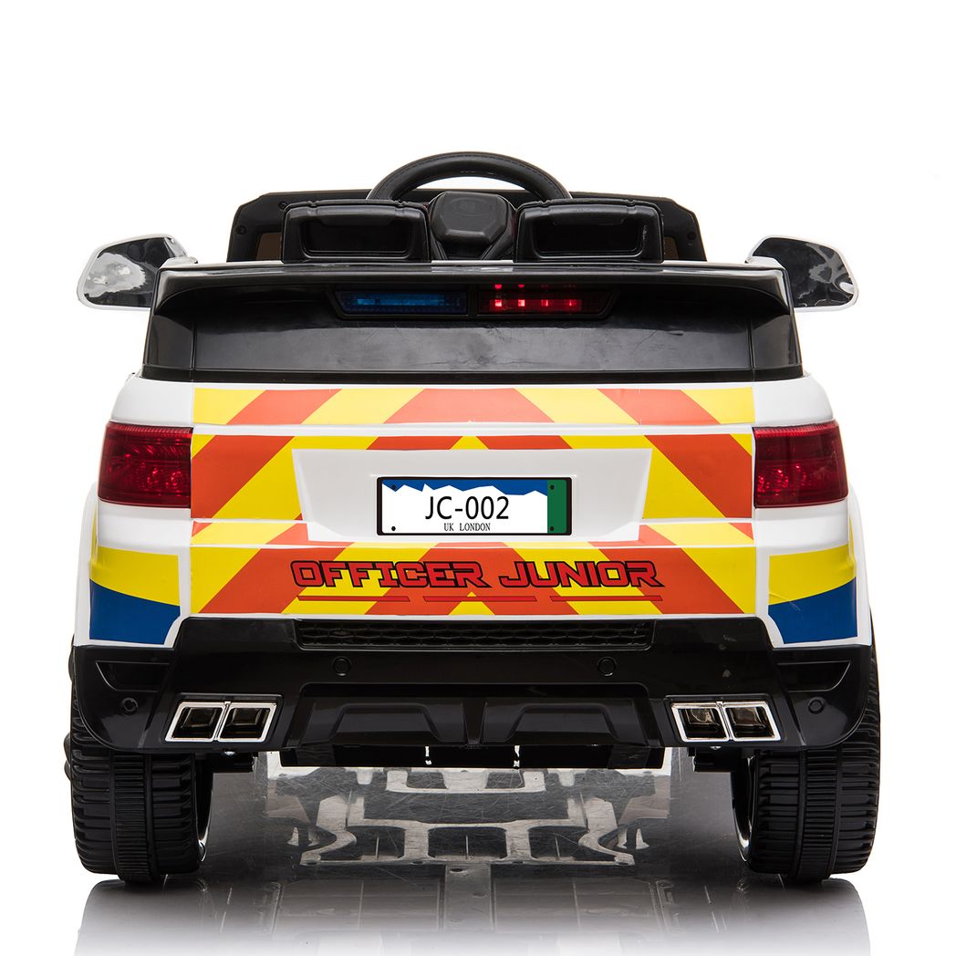 【Same Code：95123812】Dual Drive 12V 7Ah Police Car with 2.4G Remote Control White