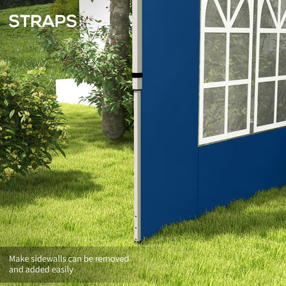 Outsunny Gazebo Side Panels for 3x3(m) or 3x4m Pop Up Gazebo, 2 Pack, Blue