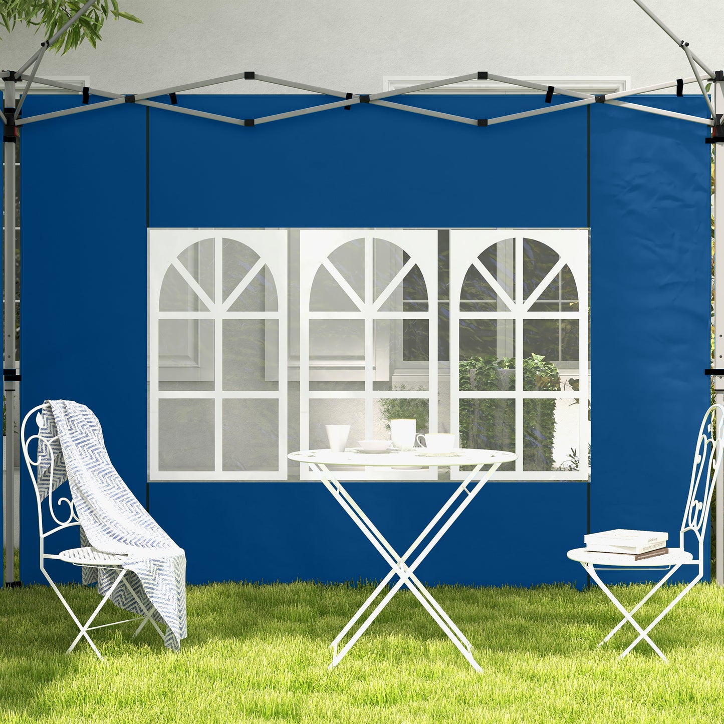 Outsunny Gazebo Side Panels for 3x3(m) or 3x4m Pop Up Gazebo, 2 Pack, Blue