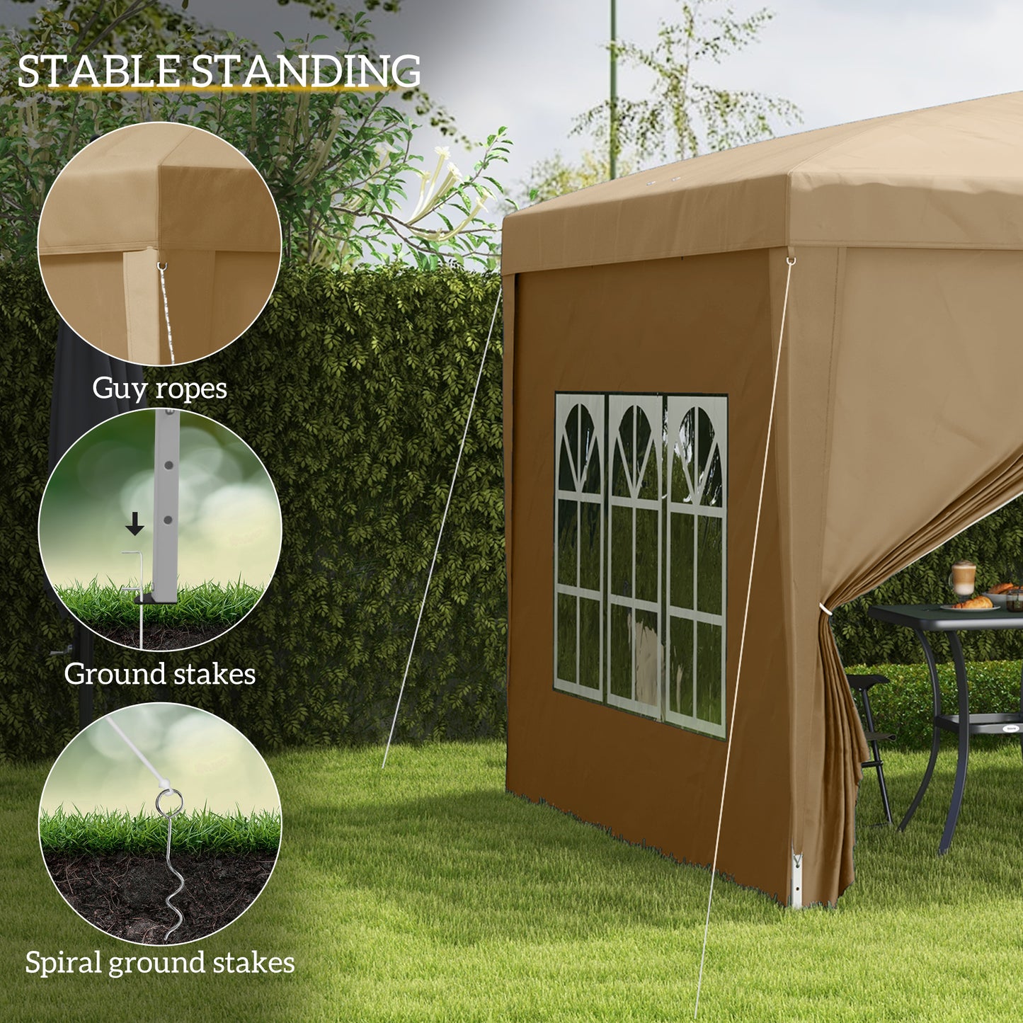 Outsunny 3x3(m) Pop Up Gazebo Party Tent Canopy Marquee with Storage Bag